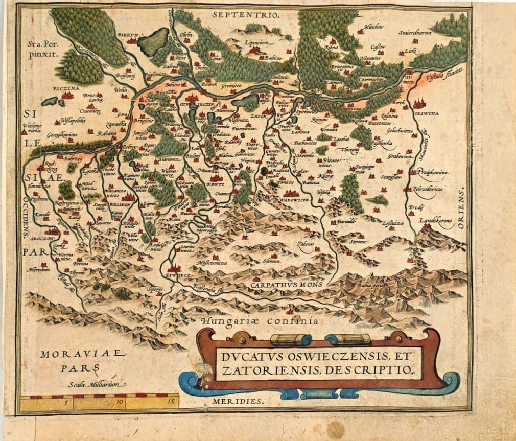 [MAPA KSIĘSTWA OŚWIĘCIMSKO-ZATORSKIEGO] ORTELIUS Abraham – DUCATUS OSWIECZENSIS ET ZATORIENSIS DESCRIPTIO [po 1573]