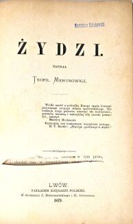 MERUNOWICZ - ŻYDZI. Lwów 1879 - 4