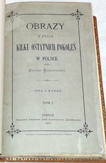 FALKOWSKI - OBRAZY Z ŻYCIA KILKU OSTATNICH POKOLEŃ W POLSCE. t.1-5 [komplet w 5 wol.] skóra Napoleon - 8