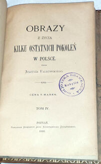 FALKOWSKI - OBRAZY Z ŻYCIA KILKU OSTATNICH POKOLEŃ W POLSCE. t.1-5 [komplet w 5 wol.] skóra Napoleon - 14