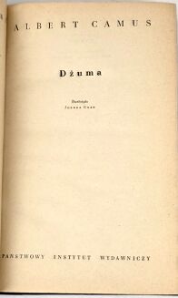 ALBERT CAMUS - DŻUMA wyd.1 - 5