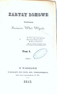 WÓJCICKI- ZARYSY DOMOWE t.1-4 [komplet w 2 wol.] - 2
