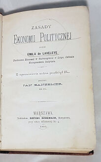 De LAVELEYE - ZASADY EKONOMII POLITYCZNEJ wyd. 1883 - 3