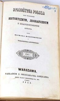 BALIŃSKI; LIPIŃSKI- STAROŻYTNA POLSKA  t.1 1843 oprawa - 4