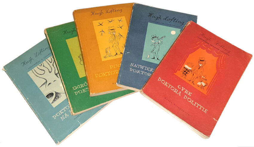 LOFTING - DOKTOR DOLITTLE / THE STORY OF DOCTOR DOLITTLE v.1-5  first polish edition