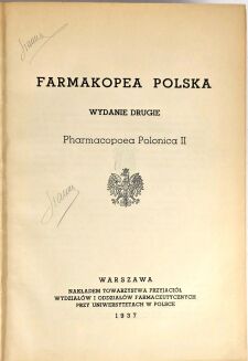 FARMAKOPEA POLSKA II wyd. 1937 - 5