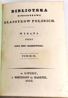 [ŻYCIA ZACNYCH MĘŻÓW Z PLUTARCHA] KRASICKI- DZIEŁA t. IX-X  1835 półskórek - 4