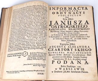 AKTA PUBLICZNE DO INTERESSU ORDYNACYI OSTROGSKIEY NALEZACE 1754 - 9