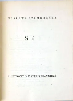 SZYMBORSKA- SÓL wyd.1 1962 - 2