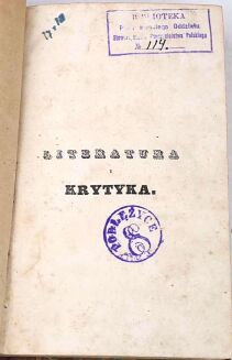 GRABOWSKI - LITERATURA I KRYTYKA cz.3, Wilno 1838 - 3