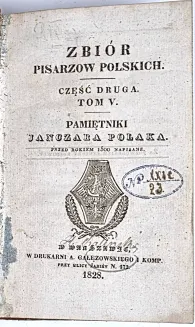 KONSTANTY z Ostrowicy - PAMIĘTNIKI JANCZARA POLAKA wyd. 1828r. - 2
