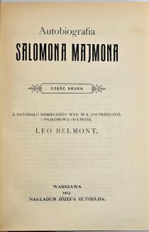 MAJMON - AUTOBIOGRAFIA SALOMONA MAJMONA 1913 - 7