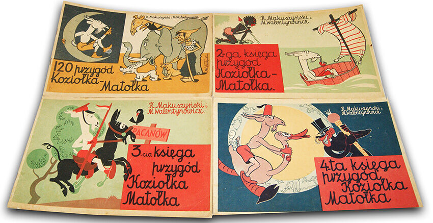 MAKUSZYŃSKI, WALENTYNOWICZ - PRZYGODY KOZIOŁKA MATOŁKA ks. 1-4 wyd. 1956-9