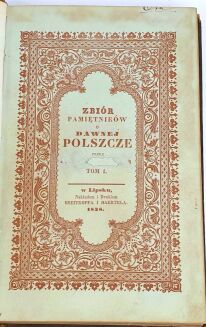 NIEMCEWICZ - ZBIÓR PAMIĘTNIKÓW HISTORYCZNYCH O DAWNEJ POLSZCZE 1838 t. 1-4. Niesygnowana oprawa Antoniego Oehla - 7