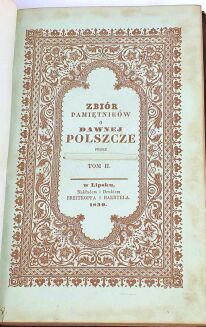 NIEMCEWICZ - ZBIÓR PAMIĘTNIKÓW HISTORYCZNYCH O DAWNEJ POLSZCZE 1838 t. 1-4. Niesygnowana oprawa Antoniego Oehla - 9