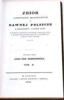 NIEMCEWICZ - ZBIÓR PAMIĘTNIKÓW HISTORYCZNYCH O DAWNEJ POLSZCZE 1838 t. 1-4. Niesygnowana oprawa Antoniego Oehla - 10
