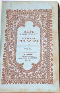 NIEMCEWICZ - ZBIÓR PAMIĘTNIKÓW HISTORYCZNYCH O DAWNEJ POLSZCZE 1838 t. 1-4. Niesygnowana oprawa Antoniego Oehla - 11