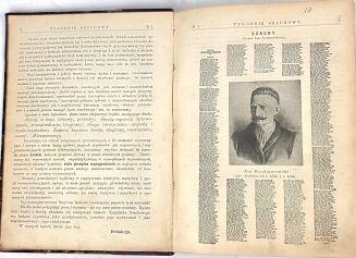 [PIERWSZE POLSKIE CZASOPISMO SZACHOWE] TYGODNIK SZACHOWY R. 1. NR 1-4, 7-12. R. 2. NR 1-32. Warszawa 1898-1899. - 3