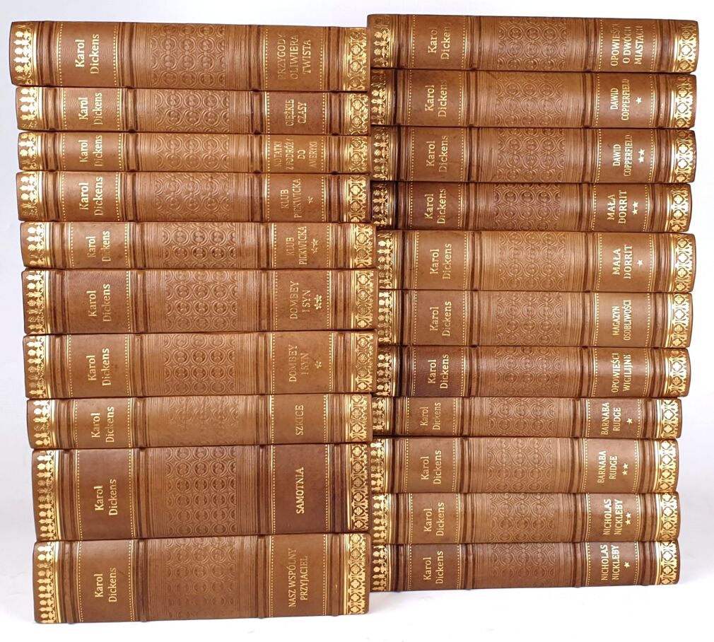 DICKENS - DZIEŁA [kolekcja w półskórzanej oprawie, komplet w 21 wol.]