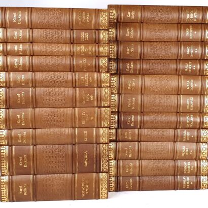 DICKENS - DZIEŁA [kolekcja w półskórzanej oprawie, komplet w 21 wol.]