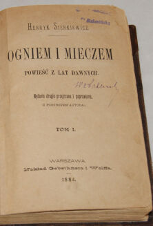 SIENKIEWICZ - OGNIEM I MIECZEM wyd. 1884r. komplet - 2