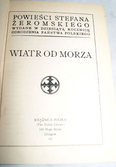 ŻEROMSKI- WIATR OD MORZA wyd. 1941 - 2