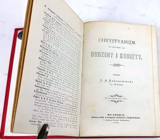 KRECHOWIECKI - CHRYSTYANIZM W STOSUNKU DO RODZINY I KOBIETY. Oprawa A. Gertrtza we Lwowie - 4