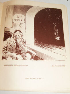 MAJEWSKI- ZBIÓR RYSUNKÓW: CARTOONS OF POLISH DAILY ZGODA Chicago 1947 Hitler, nazizm, faszyzm AUTOGRAF - 9