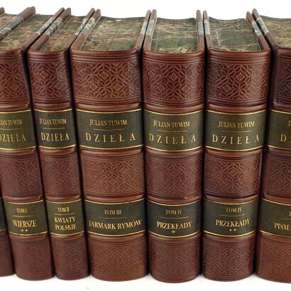 TUWIM- DZIEŁA 7 woluminów [komplet, kolekcja książek w półskórzanej oprawie]