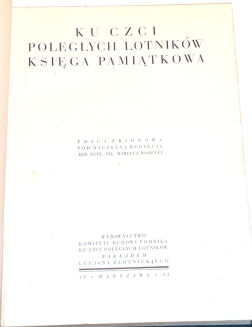 KU CZCI POLEGŁYCH LOTNIKÓW Księga pamiątkowa - 3