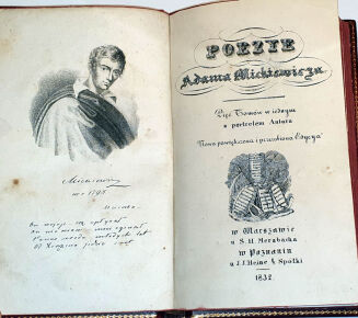 MICKIEWICZ- POEZYE ADAMA MICKIEWICZA. Pięć Tomów w iednym z portretem Autora. W Warszawie 1832 - 4