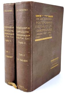 KORZONEK - POSTĘPOWANIE EGZEKUCYJNE I ZABEZPIECZAJĄCE t.I-II wyd.1934 - 2