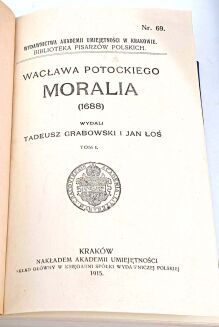 POTOCKI - MORALIA. T. 1-3. Kraków 1915-1918 - 2