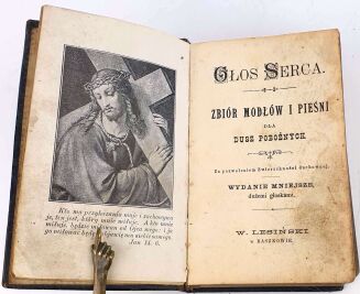 GŁOS SERCA Zbiór modłów i pieśni wyd. 1890 skóra - 3