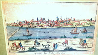 EDER, SOMMER - PROSPECT DER STADT WARSCHAU akwaforta ręcznie kolorowana 1776 - 2