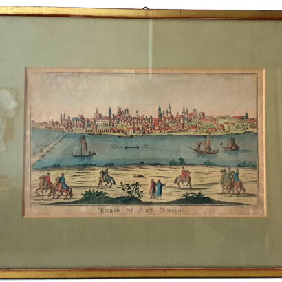 EDER, SOMMER - PROSPECT DER STADT WARSCHAU akwaforta ręcznie kolorowana 1776