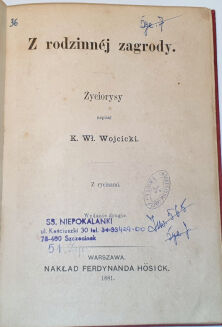 WOJCICKI- ŻYCIORYSY ZNAKOMITYCH KRAJOWCÓW t.1 wyd. 1881r. ryciny OPRAWA WYDAWNICZA - 2