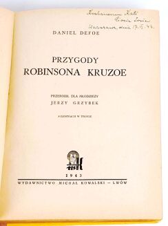 DEFOE- PRZYGODY ROBINSONA KRUZOE. Lwów 1943 - 4