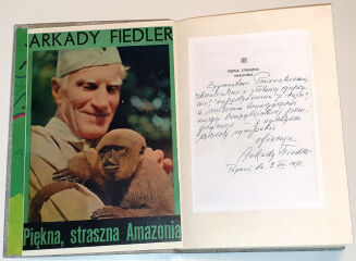 FIEDLER - PIĘKNA, STRASZNA AMAZONIA. Dedykacja dla Zygmunta Pniewskiego opatrzona autografem Autora - 2