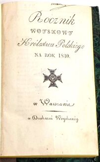 ROCZNIK WOYSKOWY Królestwa Polskiego 1830r. - 2