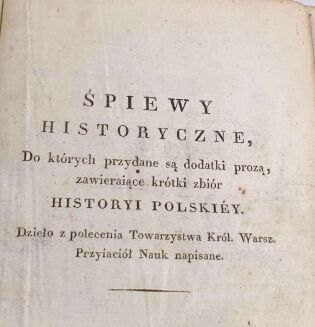 NIEMCEWICZ- ŚPIEWY HISTORYCZNE z muzyką i rycinami 1819 - 4
