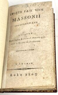 BARRUEL- ŚWIETE TAJEMNICE MASSONII SPROFANOWANE wyd. 1805 - 4