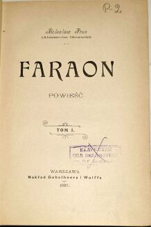 PRUS - FARAON t. 1-3 [komplet w 3 wol.] wyd.1,  1897r - 7
