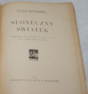 NIEWIADOMSKA - SŁONECZNY ŚWIATEK ilustr. 1923r. - 2