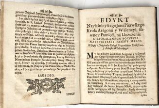 ANTYST, JABŁONOWSKI - TRAKTAT O NIEPOKALANYM POCZĘCIU NAYŚWIĘTSZEY PANNY MARYEY MATKI BOGA 1720 - 6