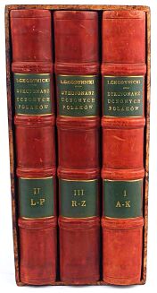 CHODYNICKI - DYKCYONARZ UCZONYCH POLAKÓW ZAWIERAJĄCY KRÓTKIE RYSY ICH ŻYCIA, SZCZEGÓLNE WIADOMOŚCI O PISMACH I KRYTYCZNY ROZBIÓR WAŻNIEJSZYCH DZIEŁ NIEKTÓRYCH PORZĄDKIEM ALFABETYCZNYM UŁOŻONY t.1-3. [komplet w 3 wol.] oprawa Ryszarda Ziemby - 2