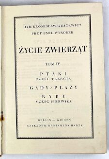 GUSTAWICZ, WYROBEK- ŻYCIE ZWIERZĄT T.1-5 [komplet w 5 wol.], ładny egzemplarz - 3