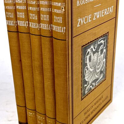 GUSTAWICZ, WYROBEK- ŻYCIE ZWIERZĄT T.1-5 [komplet w 5 wol.], ładny egzemplarz