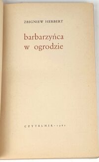 HERBERT - BARBARZYŃCA W OGRODZIE wyd. 1 - 4