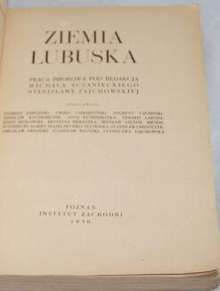 ZIEMIA LUBUSKA z cyklu Ziemie Staropolski wyd.1950r. - 2